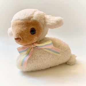 VTG 1984 Avon Stuffed Lamb Plush Coin Bank